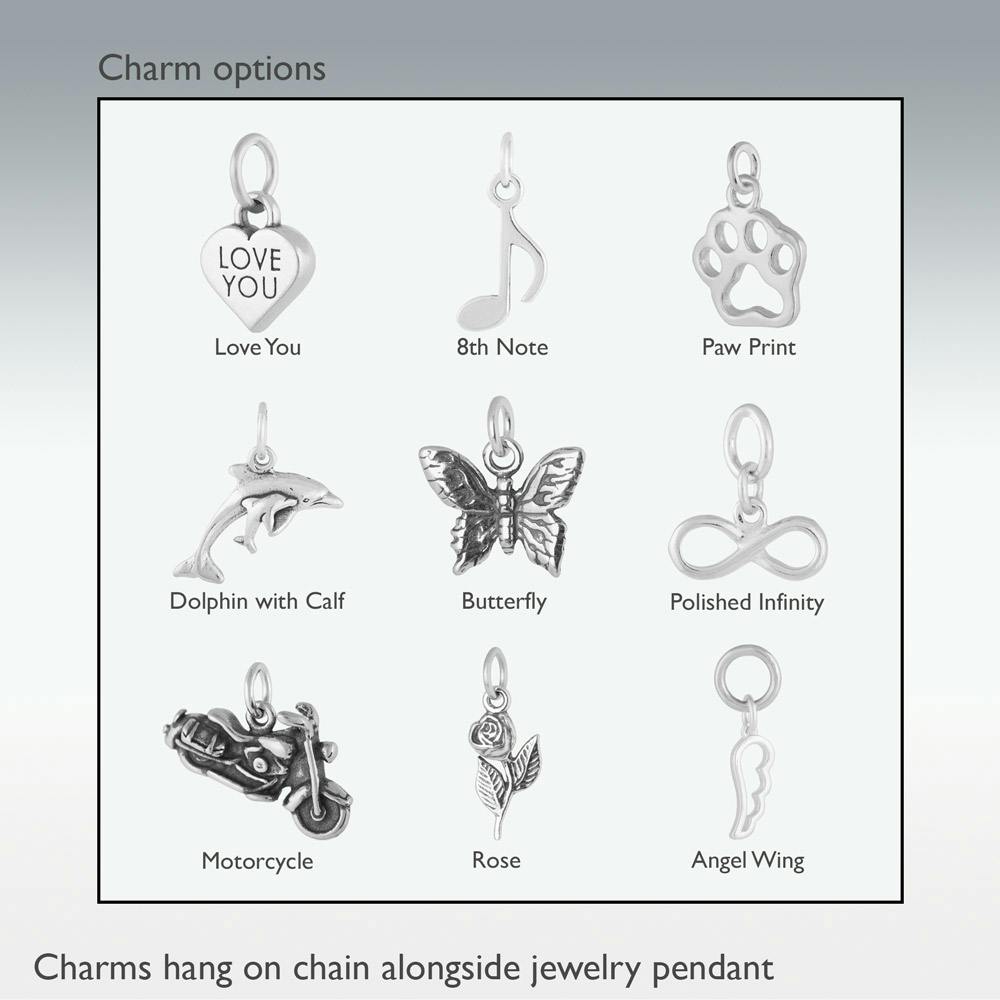 Fish Hook Stainless Steel Cremation Jewelry - Engravable Cremation Jewelry Pendants