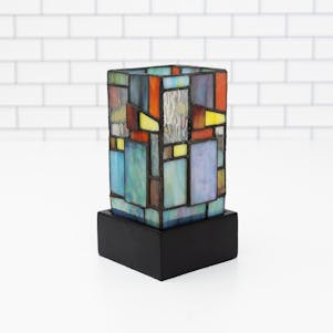 Geometric Stained Glass LED Keepsake Cremation Urn