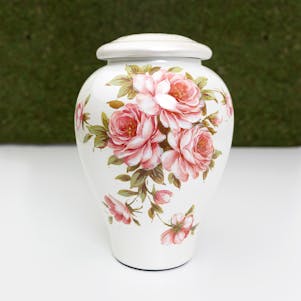 Rose Bouquet Hand-Painted Large Ceramic Cremation Urn