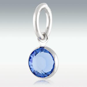 Sapphire Petite Swarovski Crystal Charm For Cremation Jewelry