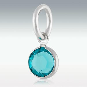 Blue Zircon Petite Swarovski Crystal Charm For Cremation Jewelry