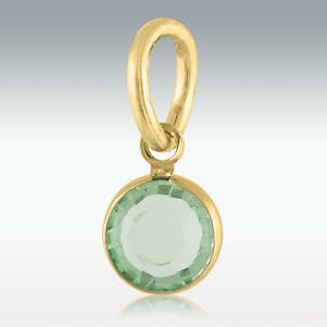 Peridot Petite Swarovski Crystal Charm For Jewelry - Gold