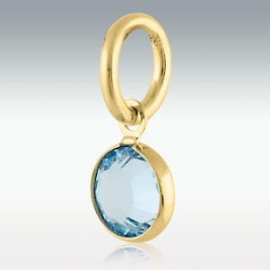 Aquamarine Petite Swarovski Crystal Charm For Jewelry - Gold