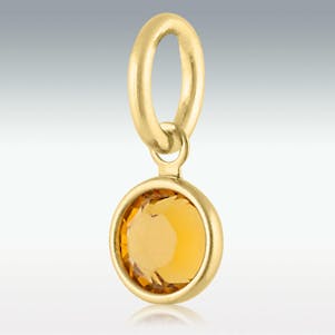 Topaz Petite Swarovski Crystal Charm For Jewelry-Gold