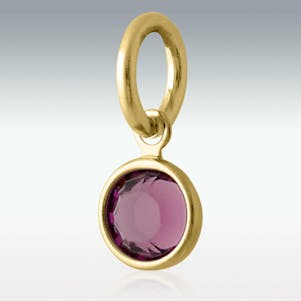 Amethyst Petite Swarovski Crystal Charm For Jewelry - Gold