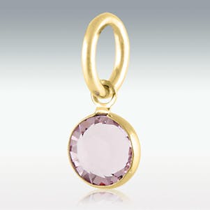 Light Amethyst Petite Swarovski Crystal Charm For Jewelry - Gold