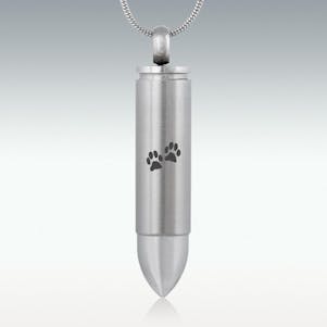 Paw Prints Bullet Cremation Jewelry - Engravable