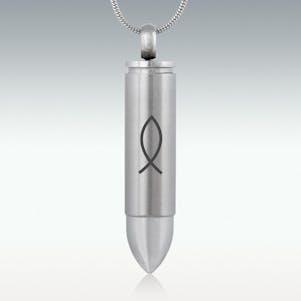 Christian Fish Bullet Cremation Jewelry - Engravable