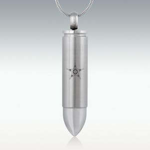 Sheriff Badge Bullet Cremation Jewelry - Engravable