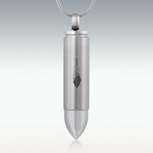 Feather Bullet Cremation Jewelry - Engravable