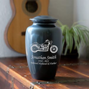 Motorcycle Classic Cremation Urn - 9 Color Options