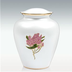 Large Pearl Rose Brass Cremation Urn