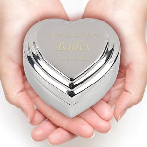 Concentric Heart Keepsake Cremation Urn - Engravable