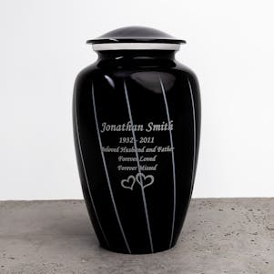 Ebony Glaze Cremation Urn - Engravable