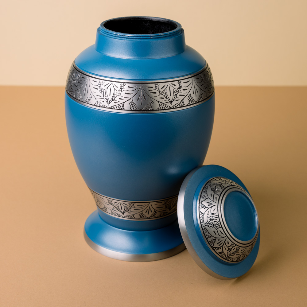 Outlet Stoneware slate blue urn