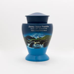 Mountain Blue Cremation Urn - Engravable