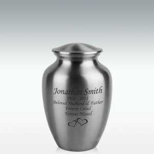 Medium Classic Pewter Cremation Urn - Engravable