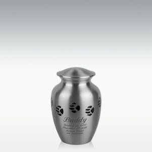 Small Pewter Paw Print Cremation Urn - Engravable