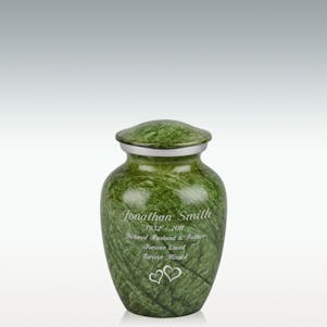Small Brushed Green Cremation Urn - Engravable
