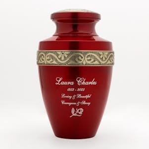 Extra Large Carmine Cremation Urn - Engravable