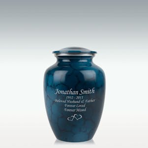 Medium Washed Denim Brushed Cremation Urn - Engravable