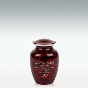 Small Black & Red Brushed Cremation Urn - Engravable