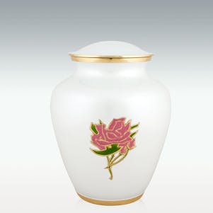 Medium Pearl Rose Brass Cremation Urn