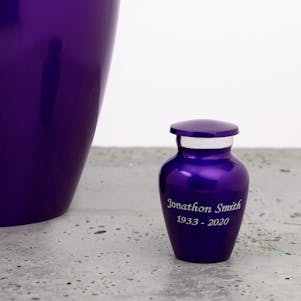 Royal Purple Keepsake Cremation Urn - Engravable