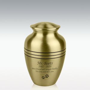 Classic Grecian Brass Medium Pet Cremation Urn - Engravable