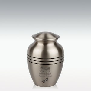 Classic Pewter Grecian Small Pet Cremation Urn - Engravable
