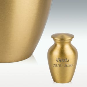 Keepsake Classic Gold Pet Cremation Urn - Engravable