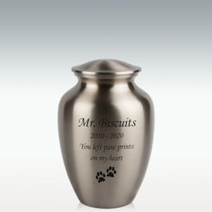 Medium Classic Pewter Pet Cremation Urn - Engravable