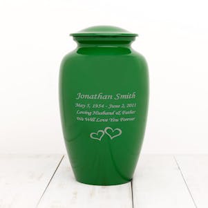 Green Solace Metal Cremation Urn - Engravable