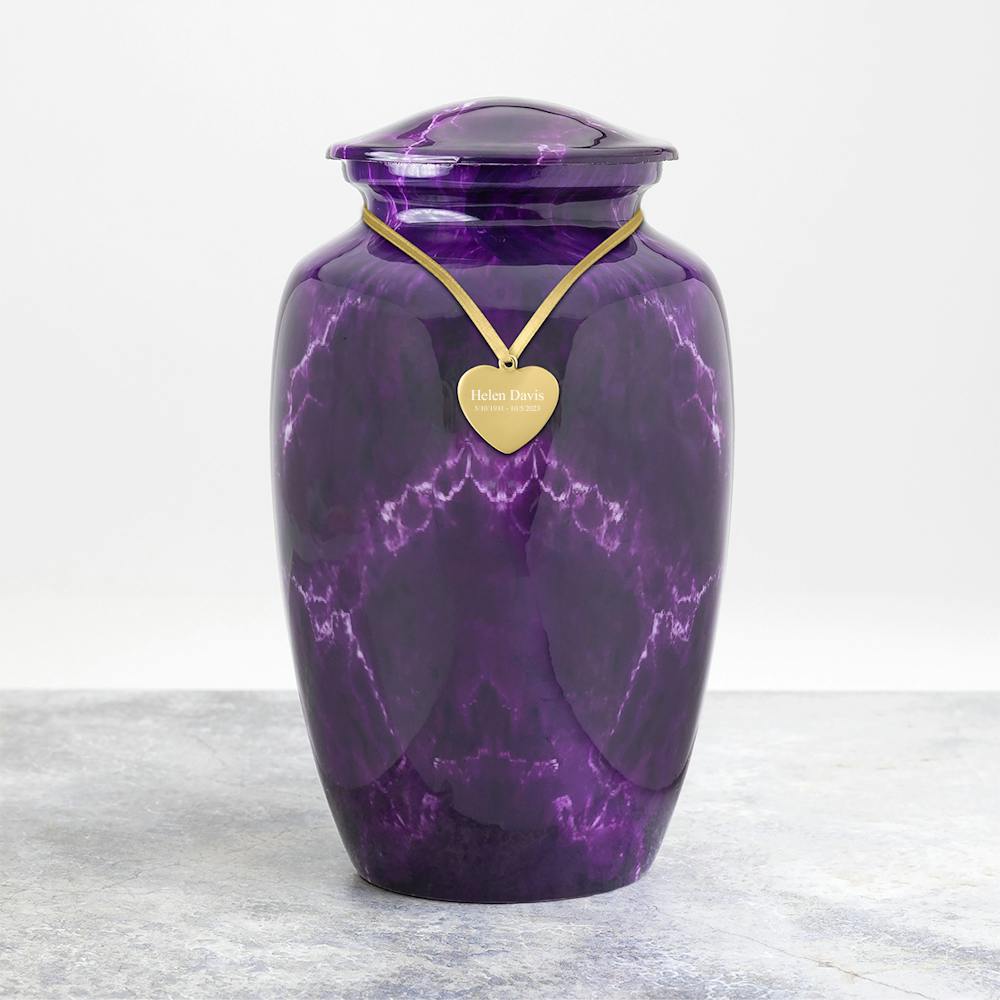 Purple Reign Metal Cremation Urn - Perfect Memorials