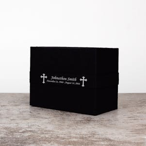 Black Biodegradable Box Cremation Urn