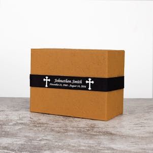 Orange & Black Biodegradable Box Cremation Urn