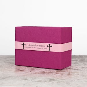 Magenta & Pink Biodegradable Box Cremation Urn