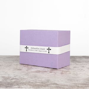 Lavender & White Biodegradable Box Cremation Urn