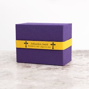 Violet & Yellow Biodegradable Box Cremation Urn
