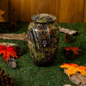 Fall Birch Camo Hunting Dog Cremation Urn - Engravable