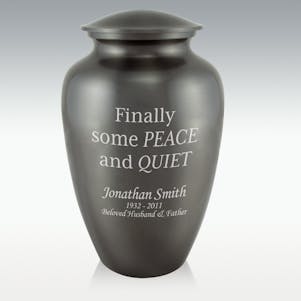 Finally Some Peace And Quiet Classic Cremation Urn - Engravable