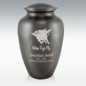 When Pigs Fly Classic Cremation Urn - Engravable