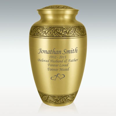  Adult Cremation Urns For Human Ashes Large Size Both Men Women  Funeral With Threaded Lid Handcrafted 9 Inches Light Gold Mother Of Pearl  Urns for Ashes In Brass 210 CU Inches