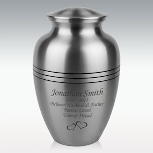 Classic Pewter Grecian Extra Large Cremation Urn - Engravable