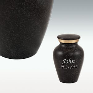 Black Earthtone Keepsake Cremation Urn - Engravable