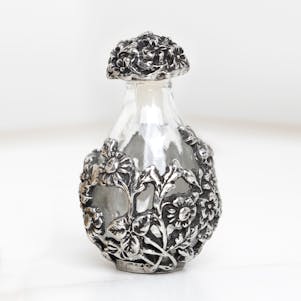 Pewter Victorian Glass Keepsake Cremation Urn