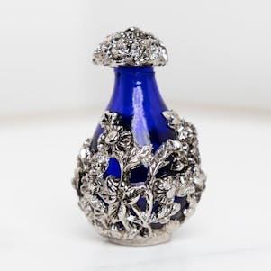Silver Victorian Glass Keepsake Cremation Urn