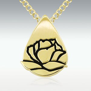 10kt Gold Rose Flower Charm Pendant 