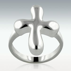 Cross Sterling Silver Cremation Rings