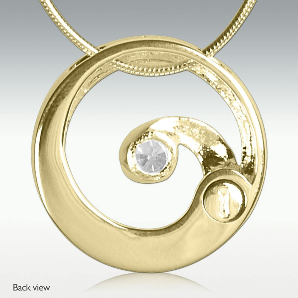 14kt Gold Diamond Spiral Shell Necklace Rose Gold
